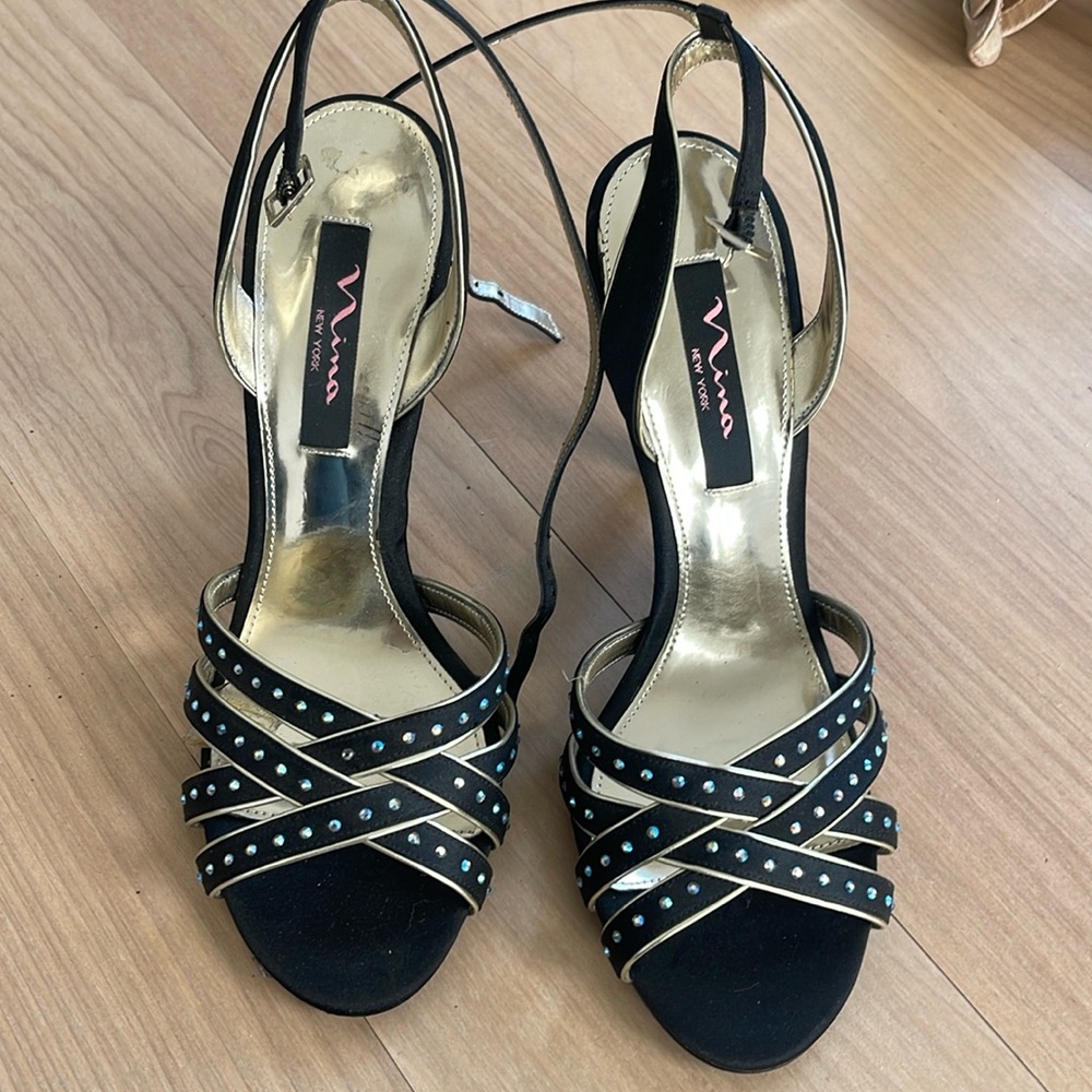 Black studded, fancy sandals
